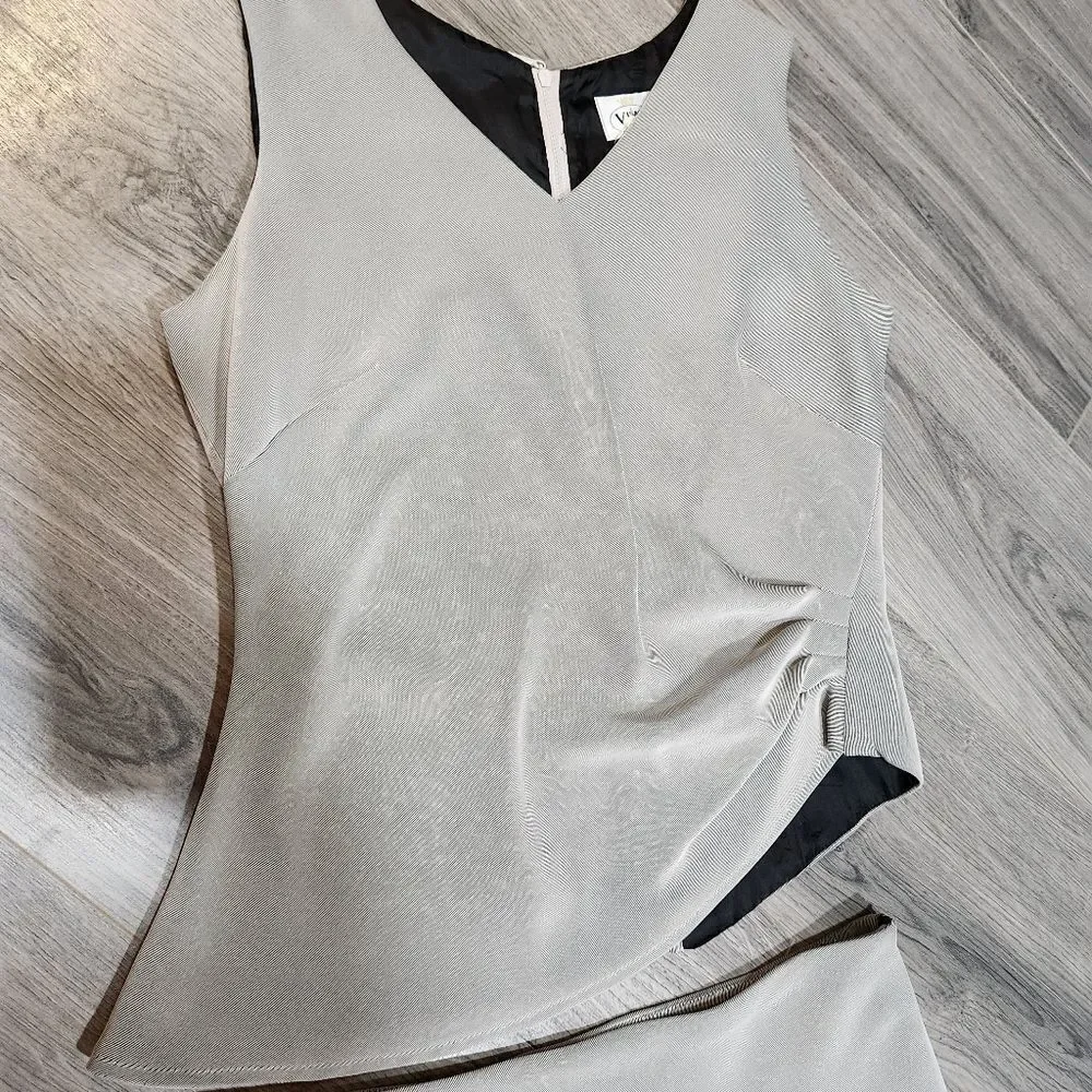 EUC Visage Gray Midi Skirt Set